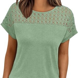Elegant Green Lace Women Top
